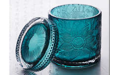 玻璃莲花香蜡罐